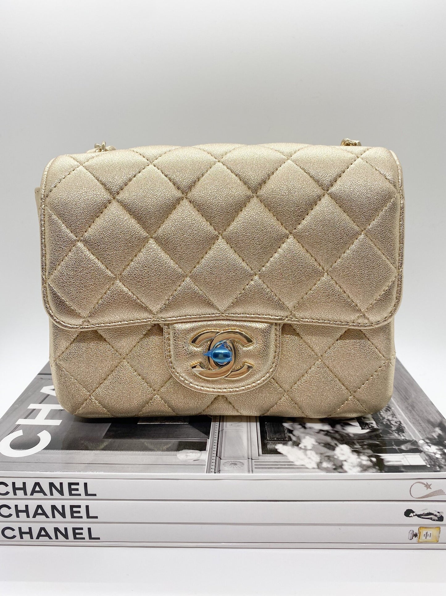 Chanel Gold Mini Square Classic Flap