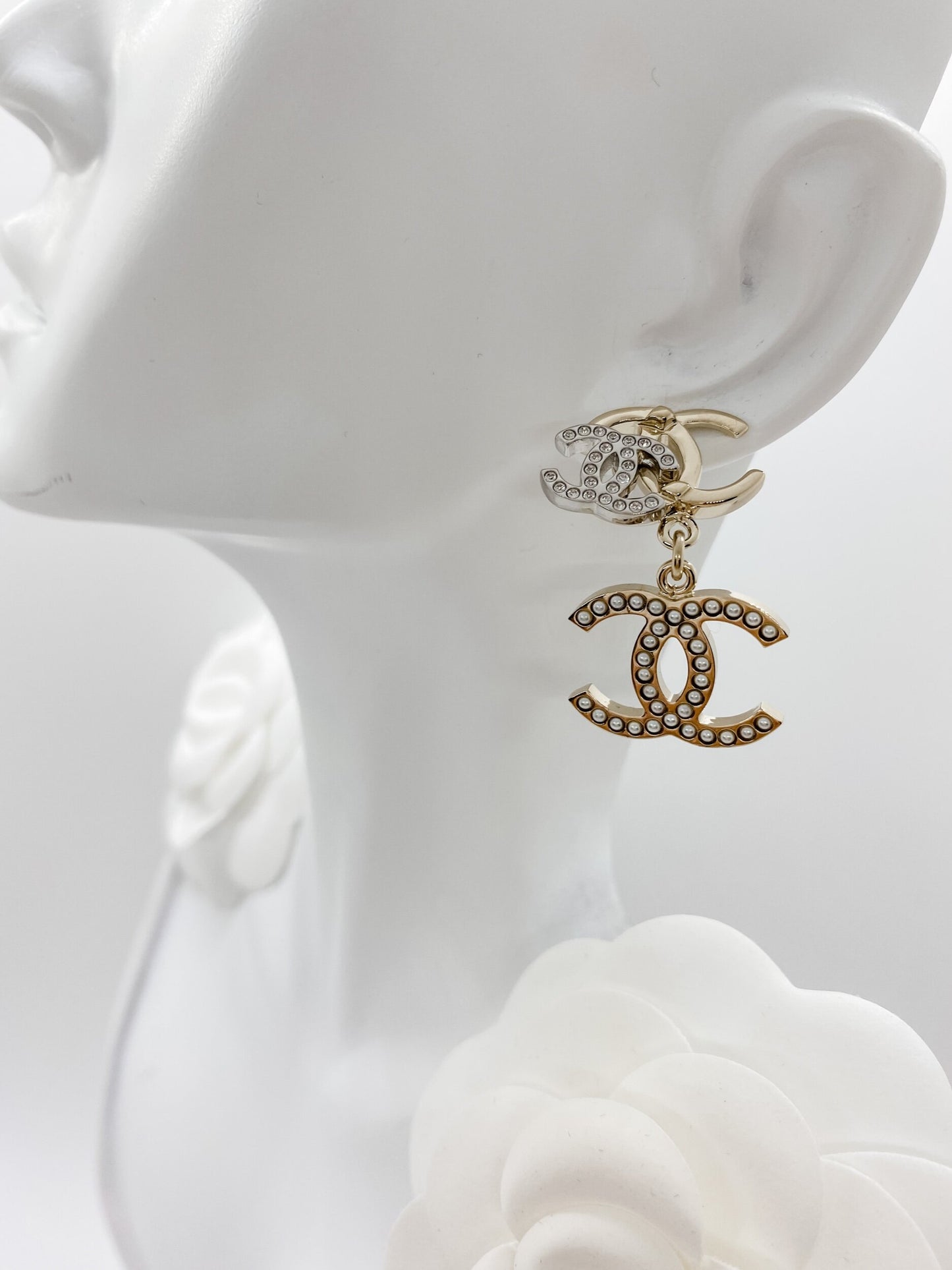 Chanel 3 Logo Stud Earrings