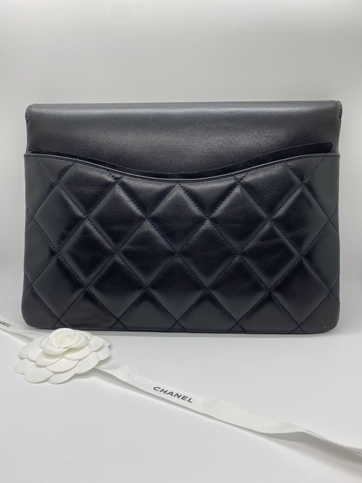 Chanel Black Lambskin Clutch