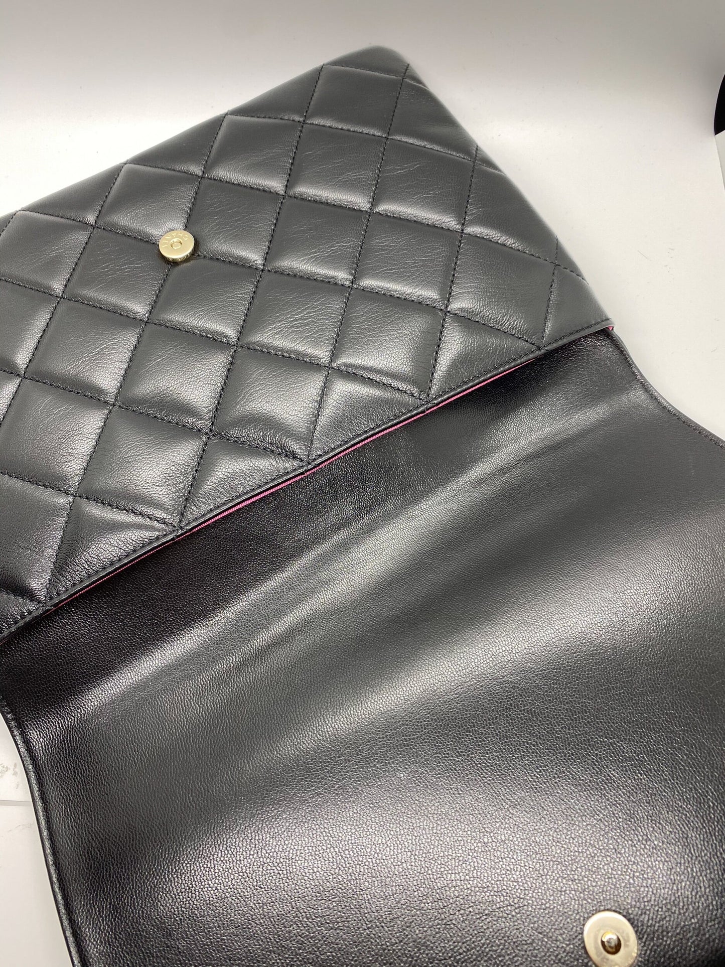 Chanel Black Lambskin Clutch