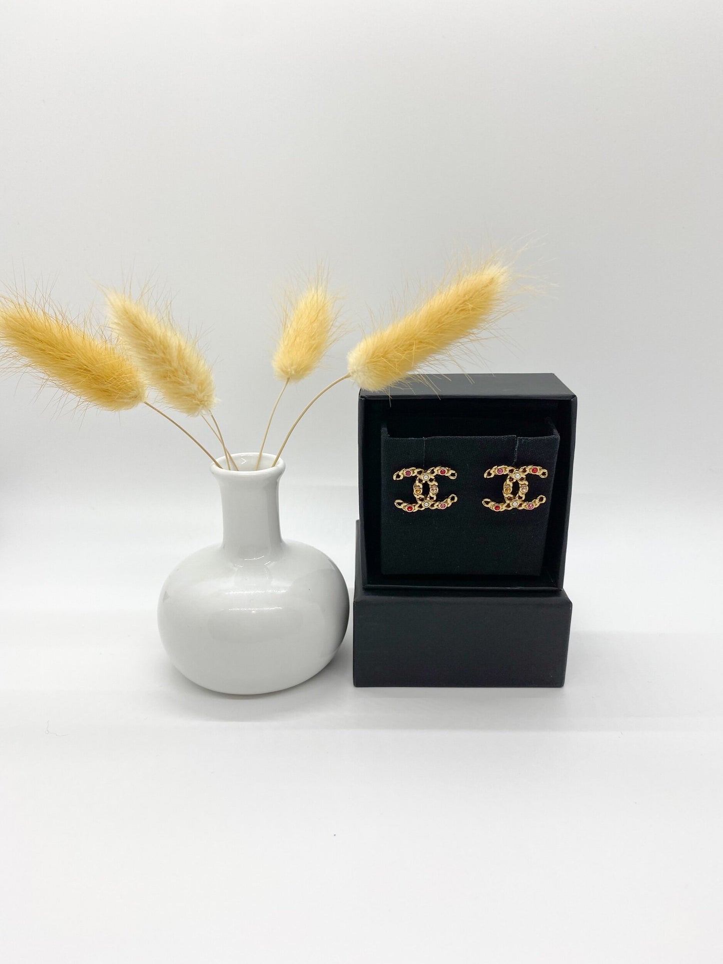 Chanel CC Logo Stud Earrings