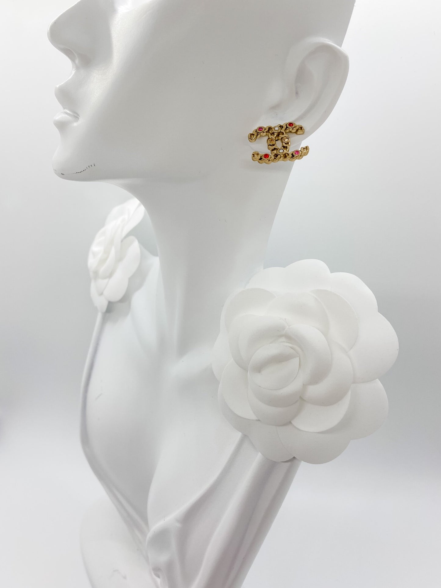 Chanel CC Logo Stud Earrings