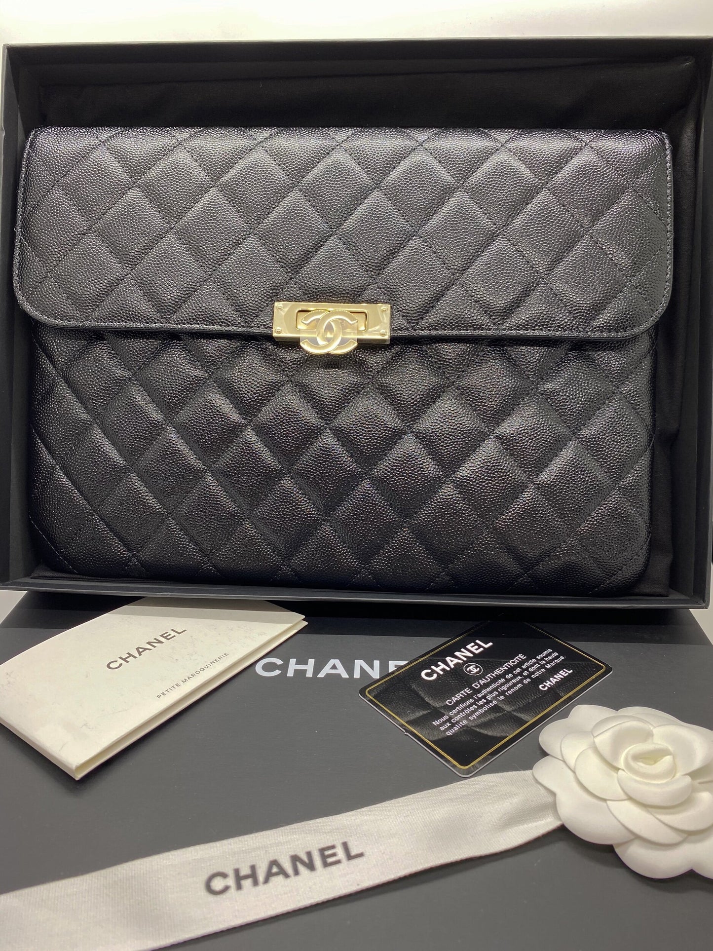 Chanel Black Caviar Clutch