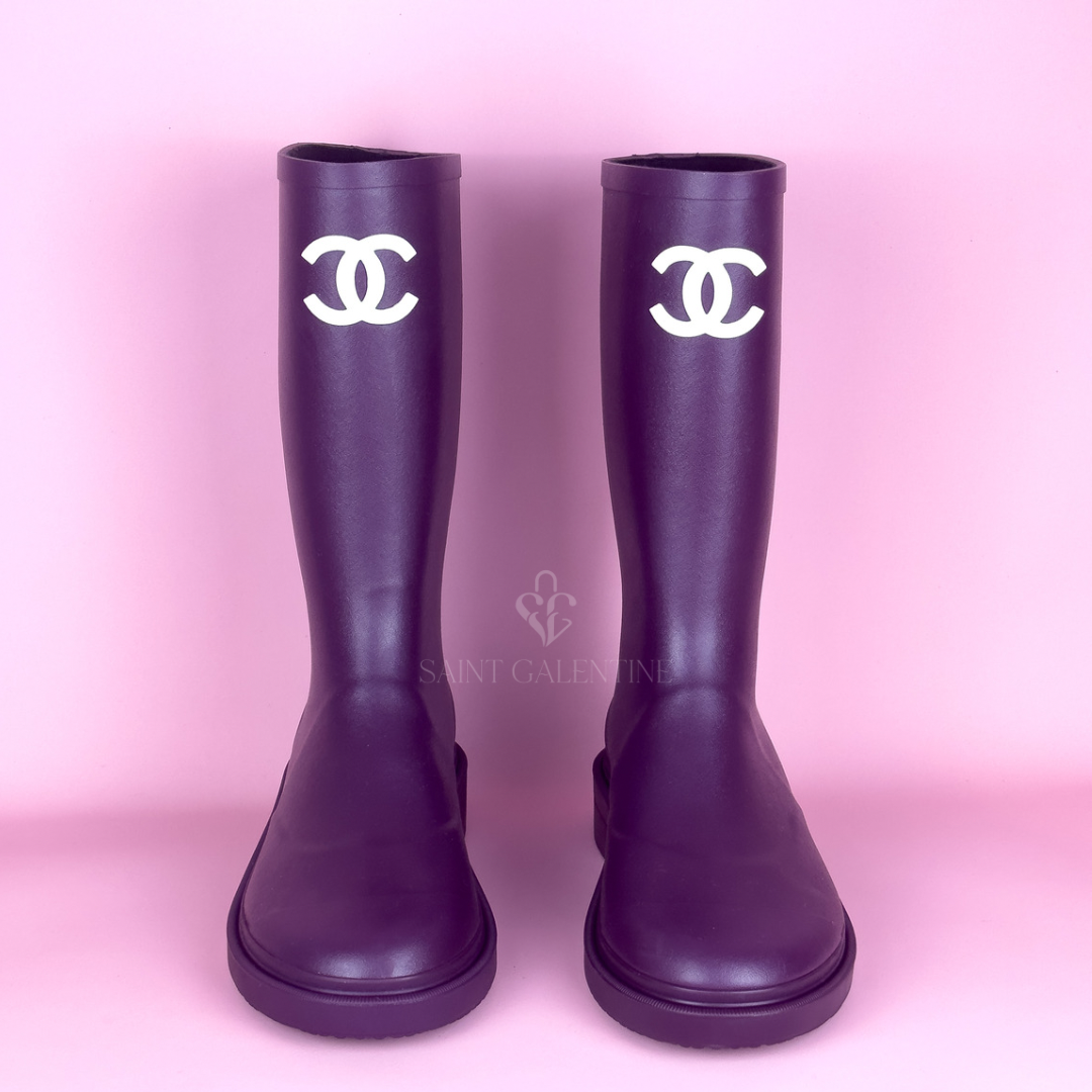 Chanel Rainboots (Dark Purple)