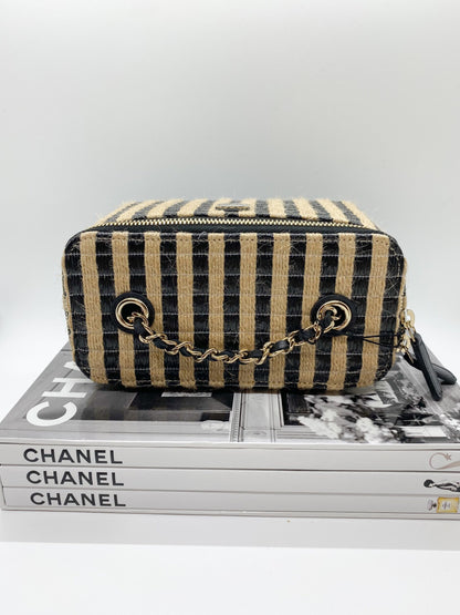 Chanel Raffia Vanity Bag (Black)