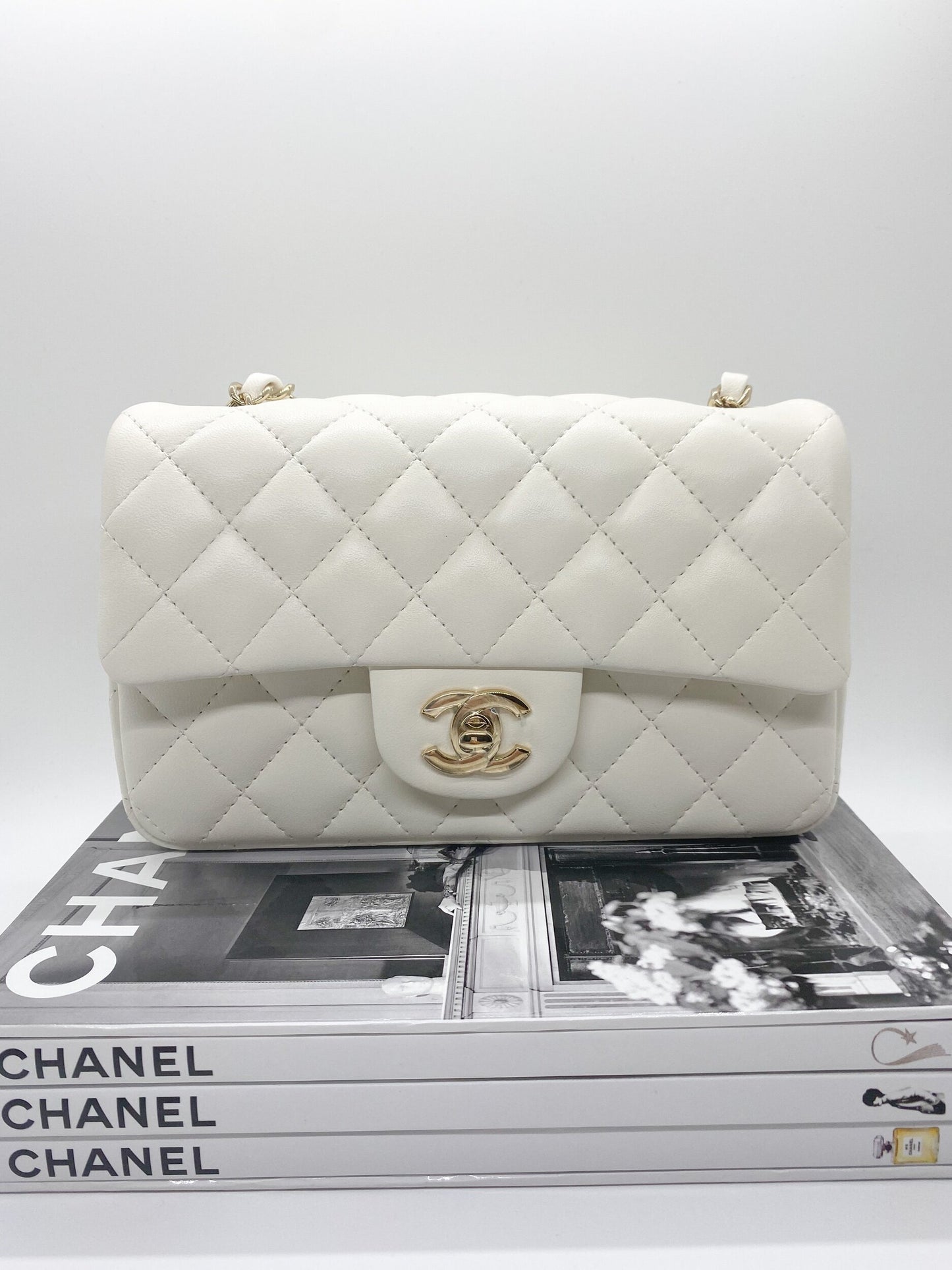 Chanel Classic Mini Flap (White)