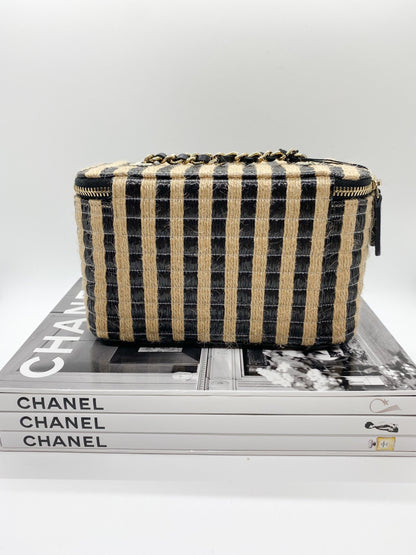 Chanel Raffia Vanity Bag (Black)