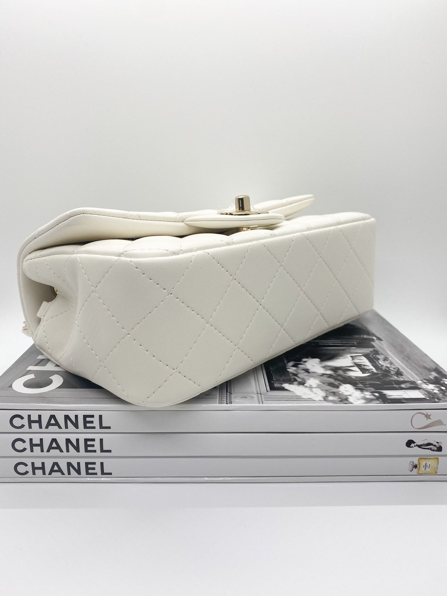Chanel Classic Mini Flap (White)
