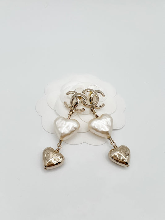 Chanel CC Hearts Dangling Earring