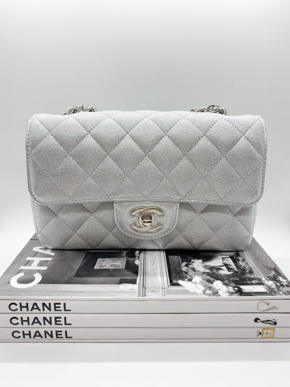 Chanel Silver Mini Rectangle Flap