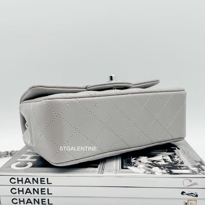 Chanel Gray Mini Rectangular Classic Flap