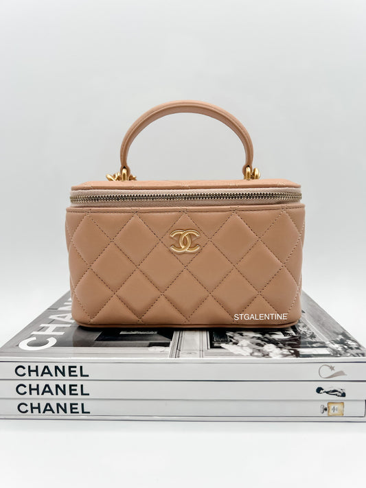 Chanel Vanity Bag with Top Handle (Beige)