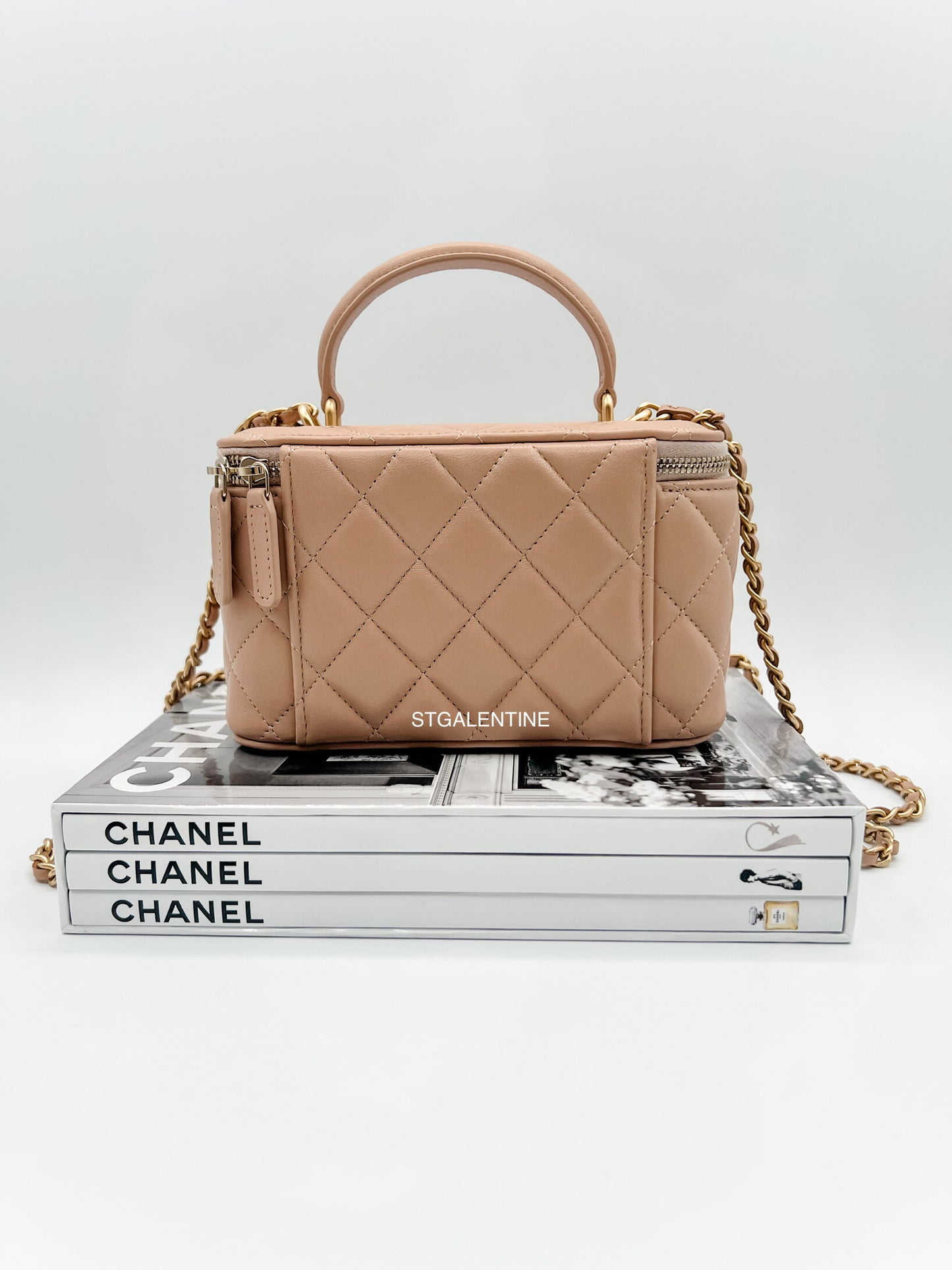 Chanel Vanity Bag with Top Handle (Beige)