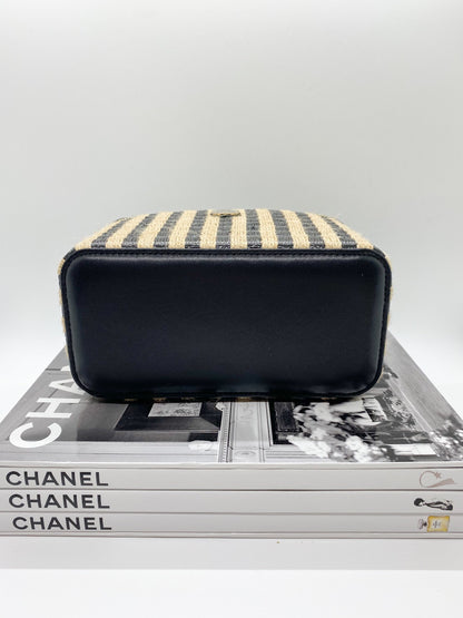 Chanel Raffia Vanity Bag (Black)