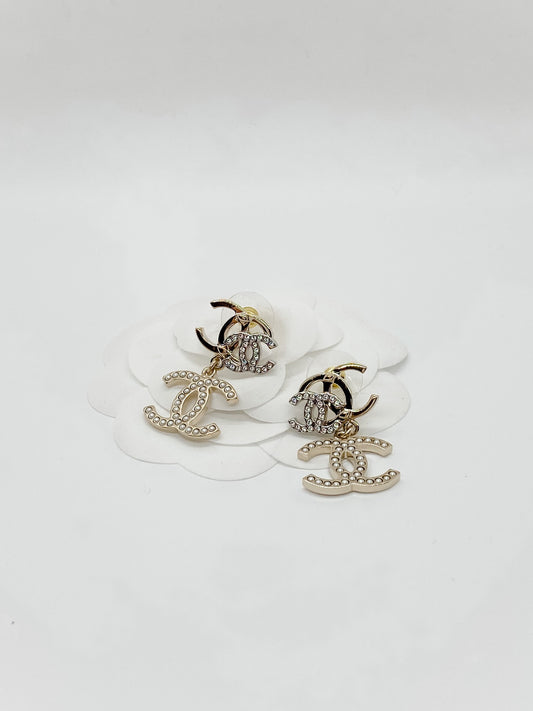 Chanel 3 Logo Stud Earrings