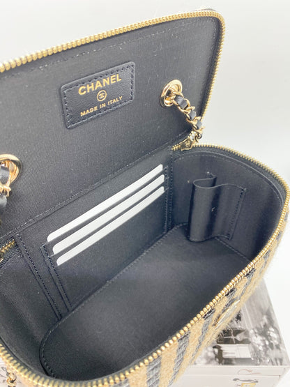 Chanel Raffia Vanity Bag (Black)