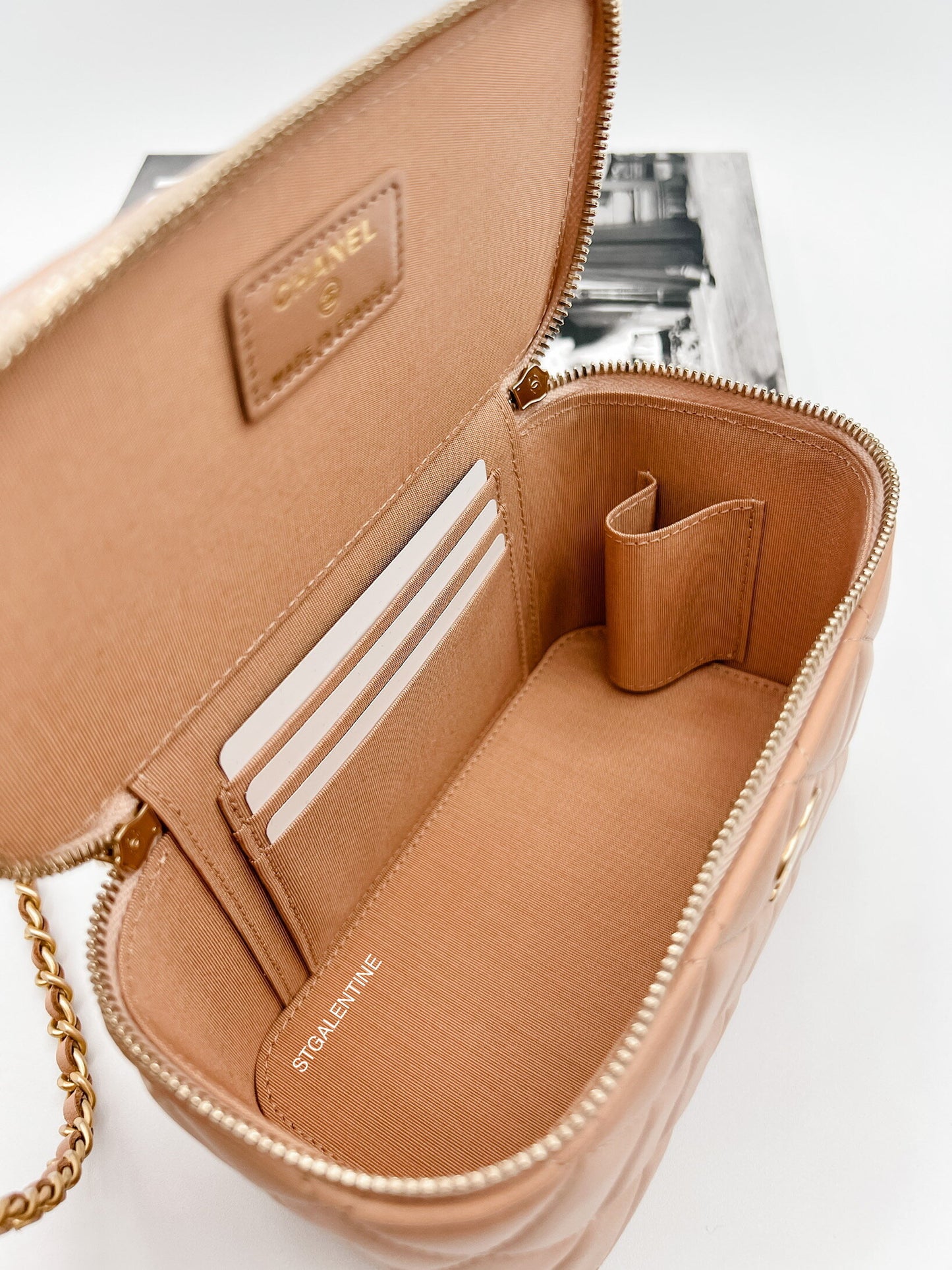 Chanel Vanity Bag with Top Handle (Beige)