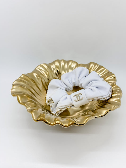 Chanel White Scrunchie