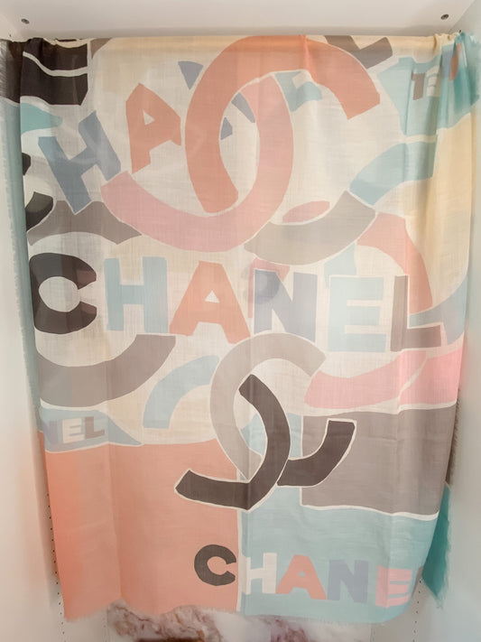 Chanel Stole (Grey/Pink)