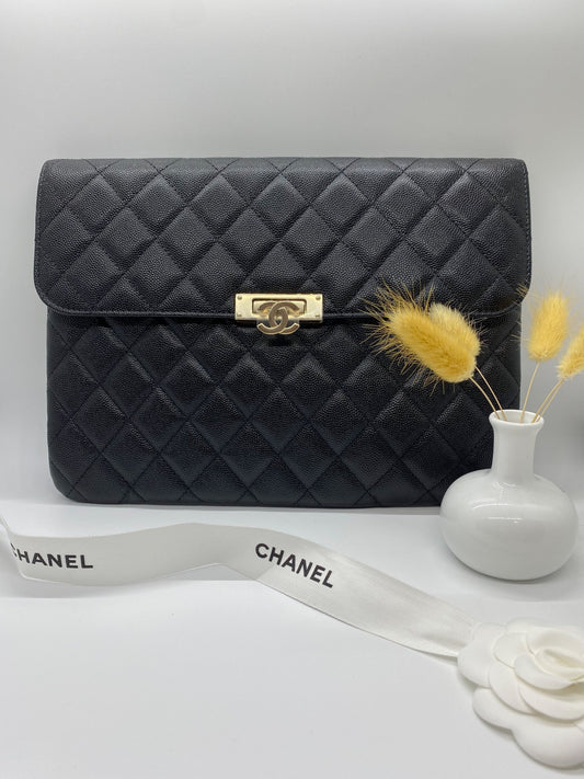 Chanel Black Caviar Clutch