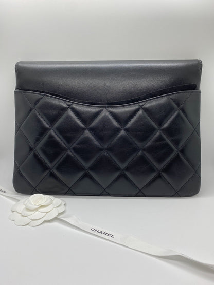 Chanel Black Lambskin Clutch