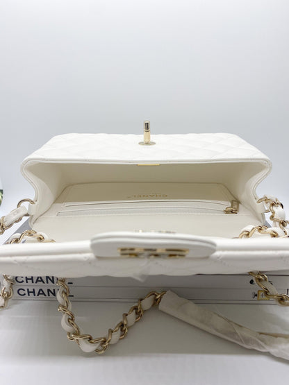 Chanel Classic Mini Flap (White)