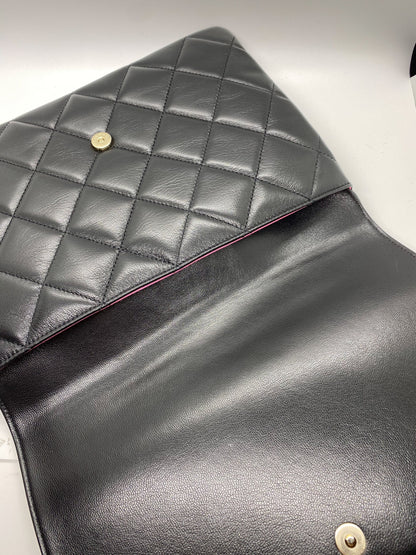 Chanel Black Lambskin Clutch
