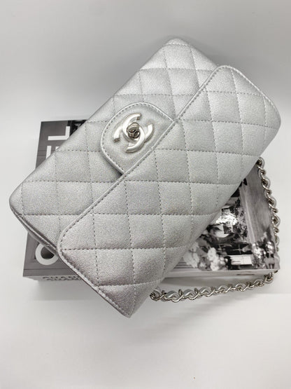 Chanel Silver Mini Rectangle Flap