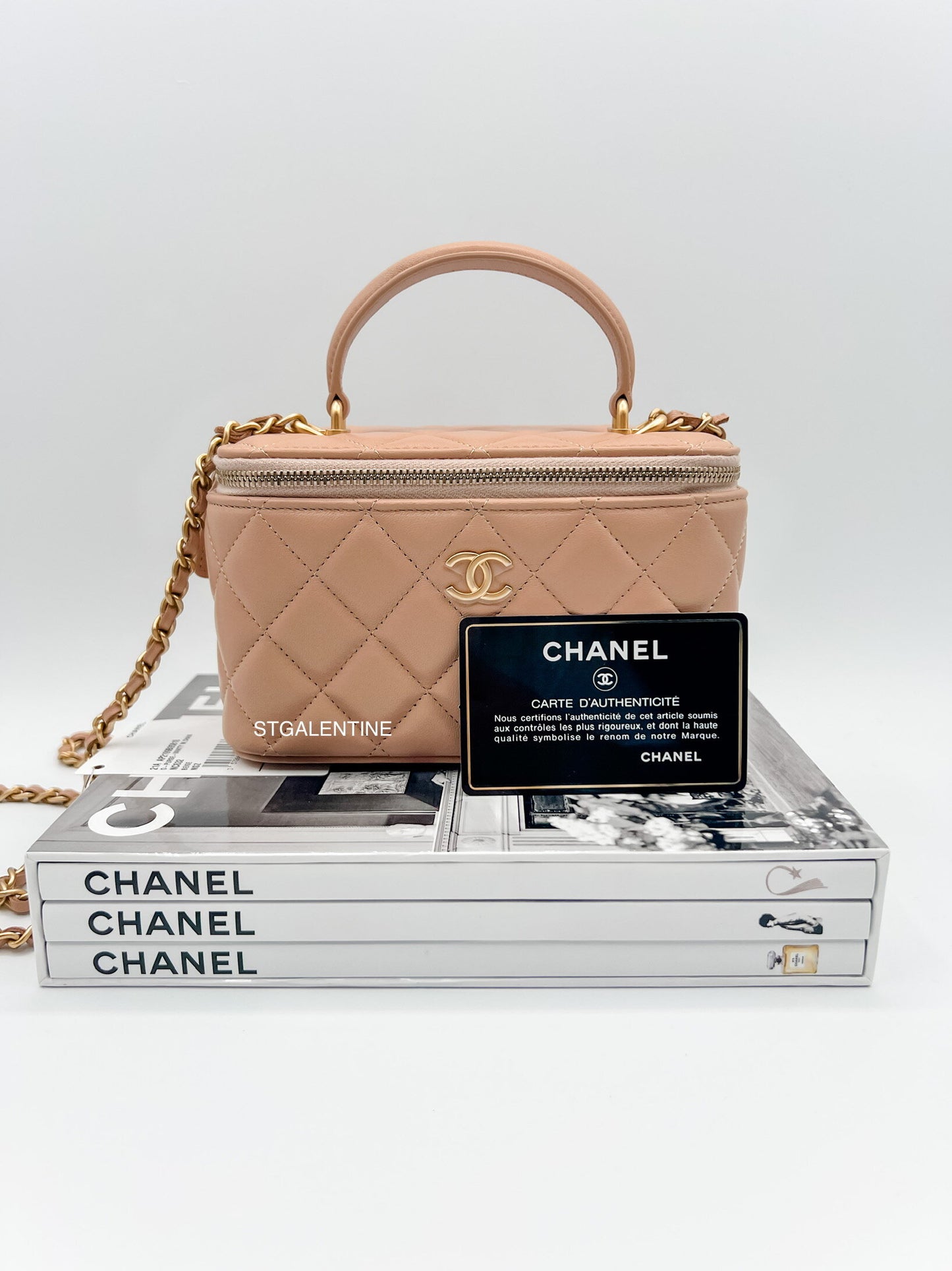 Chanel Vanity Bag with Top Handle (Beige)
