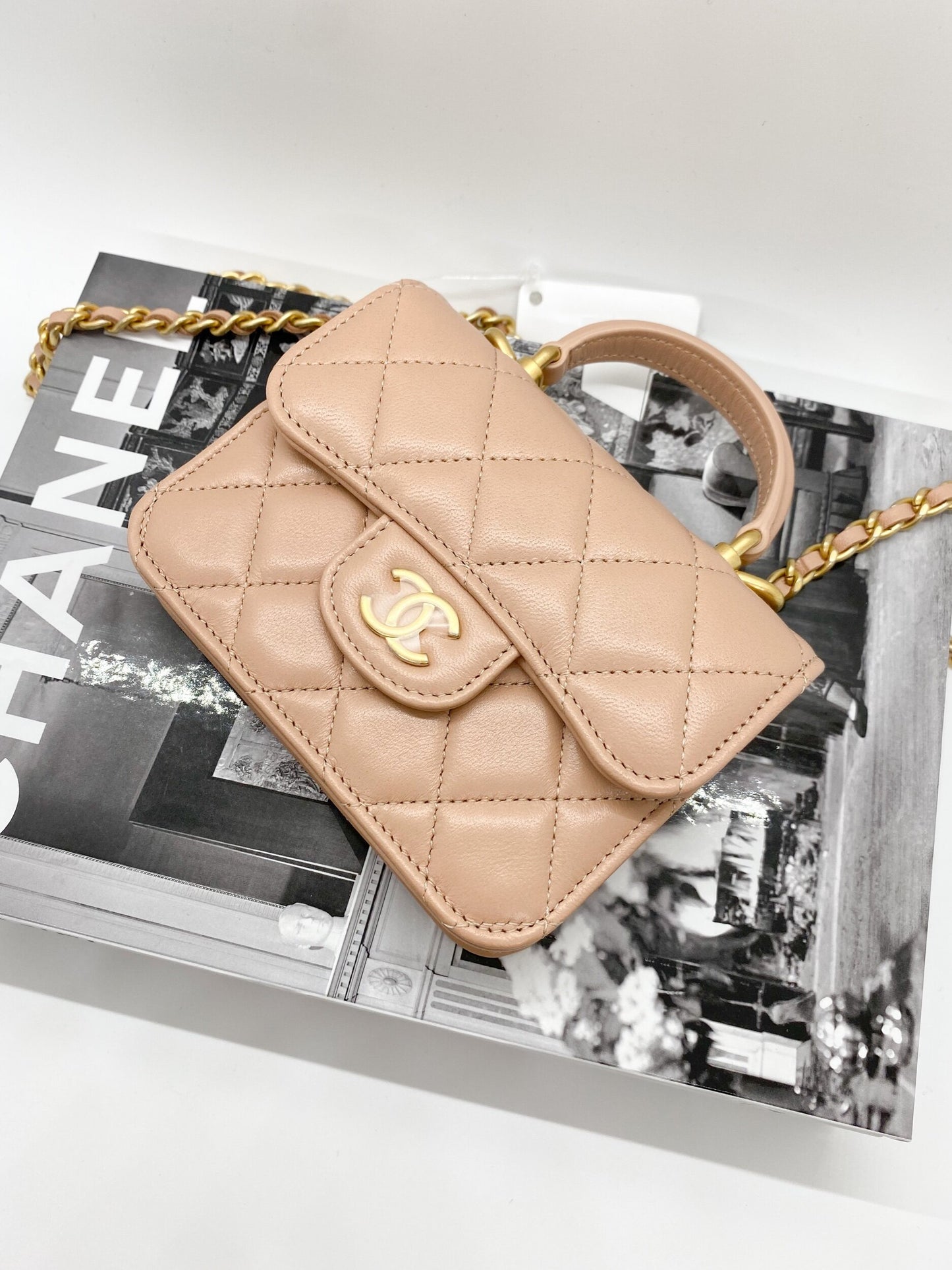 Chanel Flap Coin Purse (Beige)