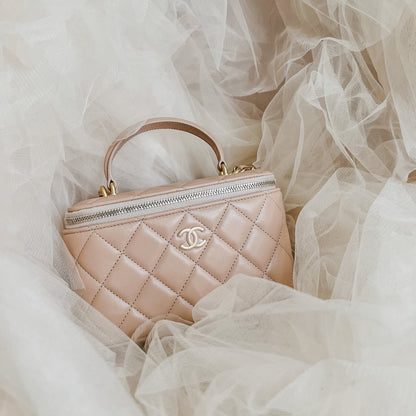 Chanel Vanity Bag with Top Handle (Beige)