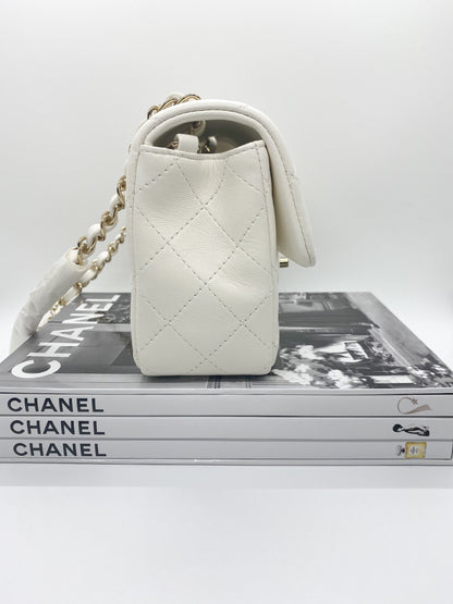 Chanel Classic Mini Flap (White)