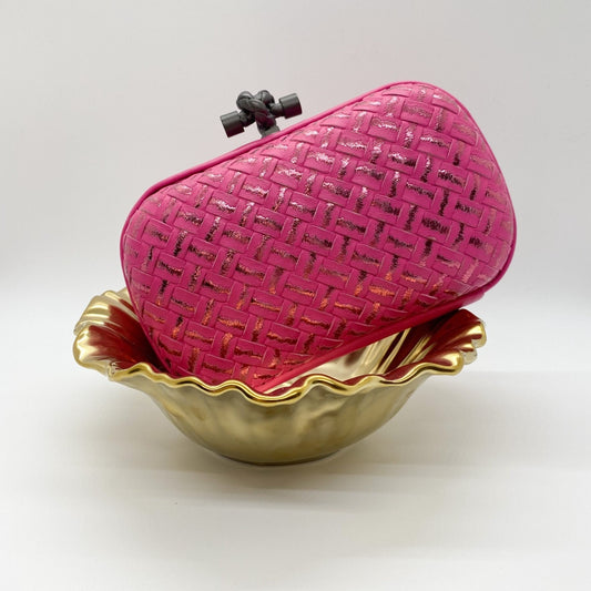 Bottega Veneta Hot Pink Knot Clutch