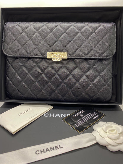 Chanel Black Caviar Clutch