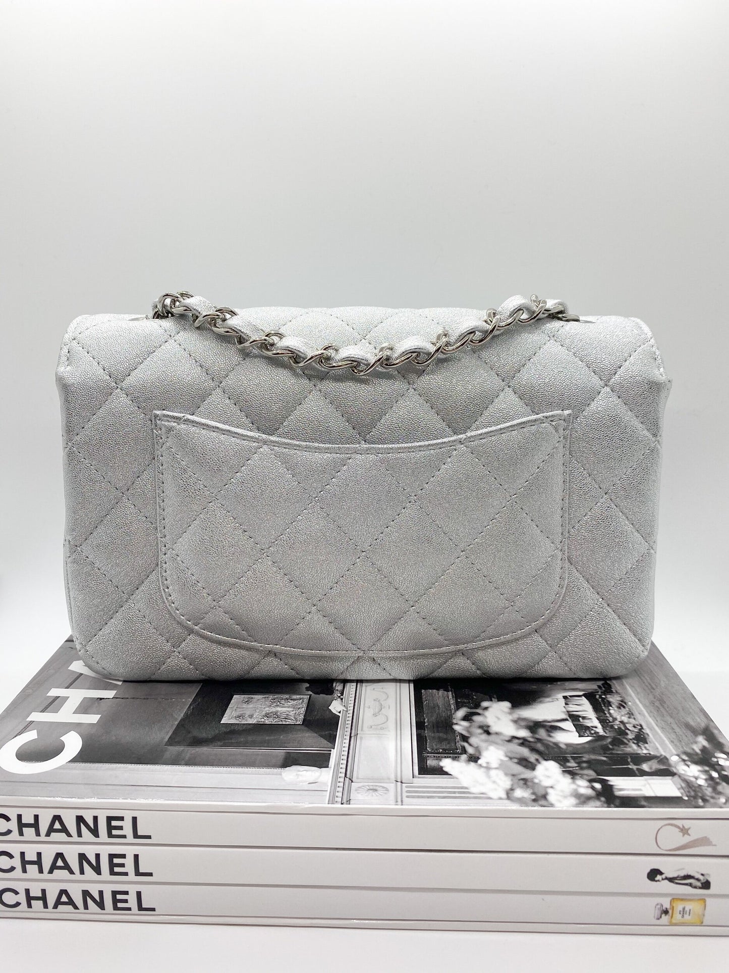 Chanel Silver Mini Rectangle Flap