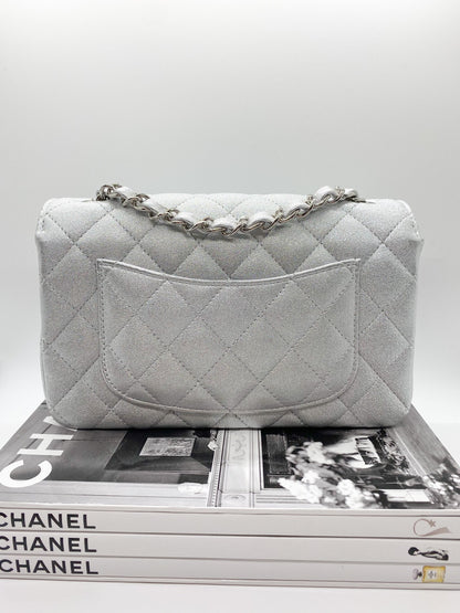 Chanel Silver Mini Rectangle Flap