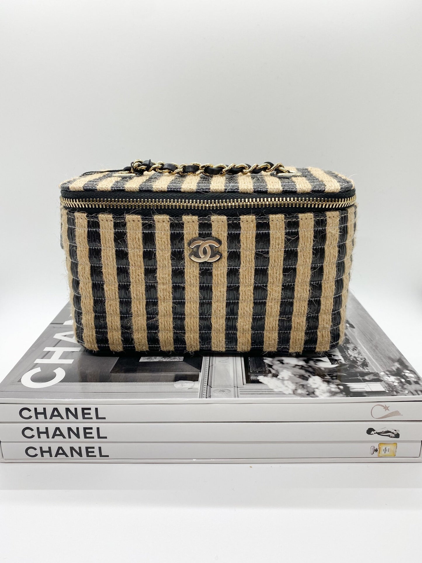 Chanel Raffia Vanity Bag (Black)