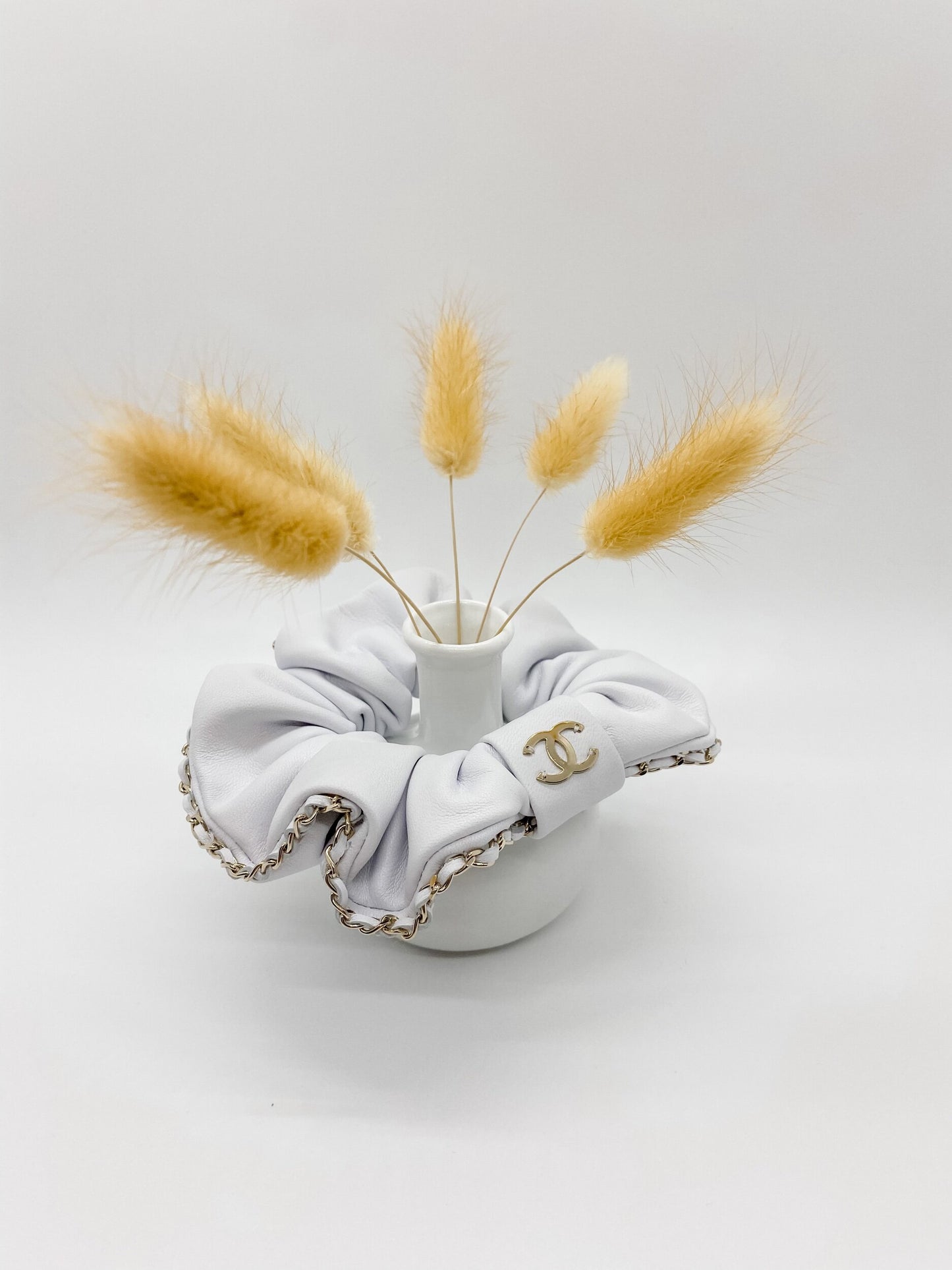 Chanel White Scrunchie