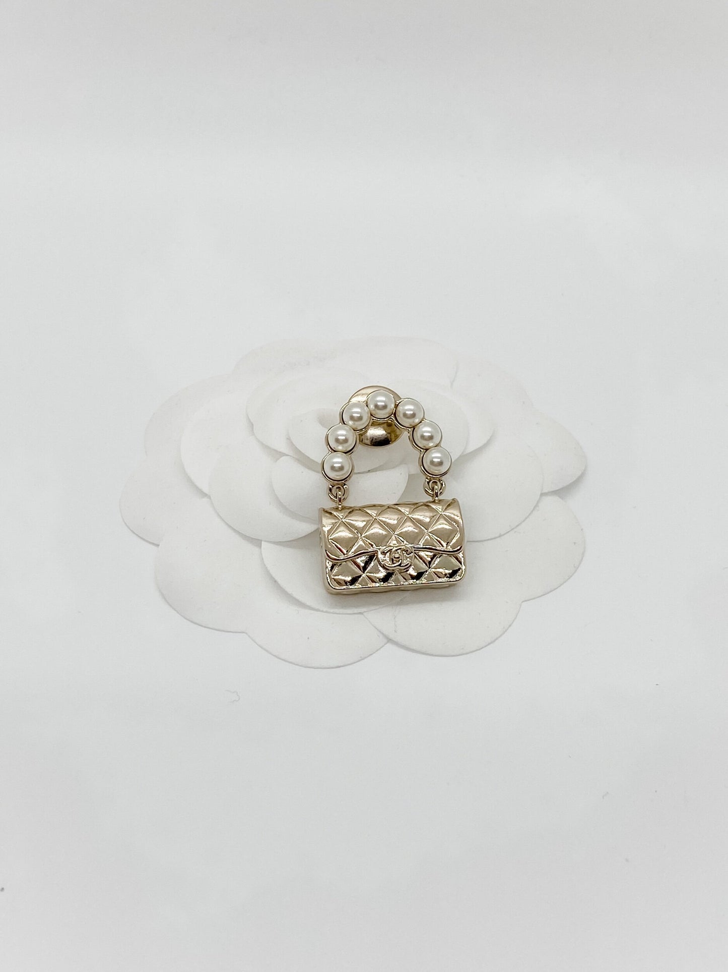 Chanel Handbag with Pearls Brooch