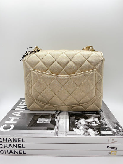 Chanel Gold Mini Square Classic Flap