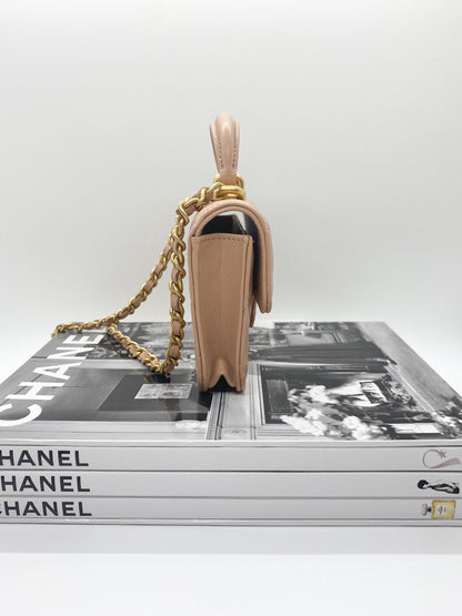 Chanel Flap Coin Purse (Beige)