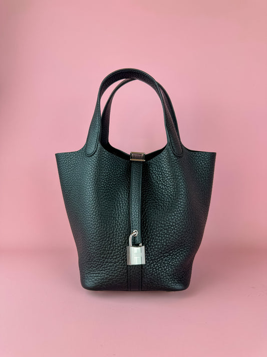 Hermes Picotin 18 Noir PHW