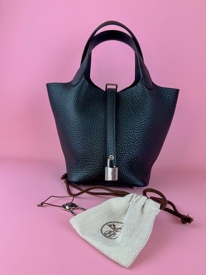 Hermes Picotin 18 Noir PHW