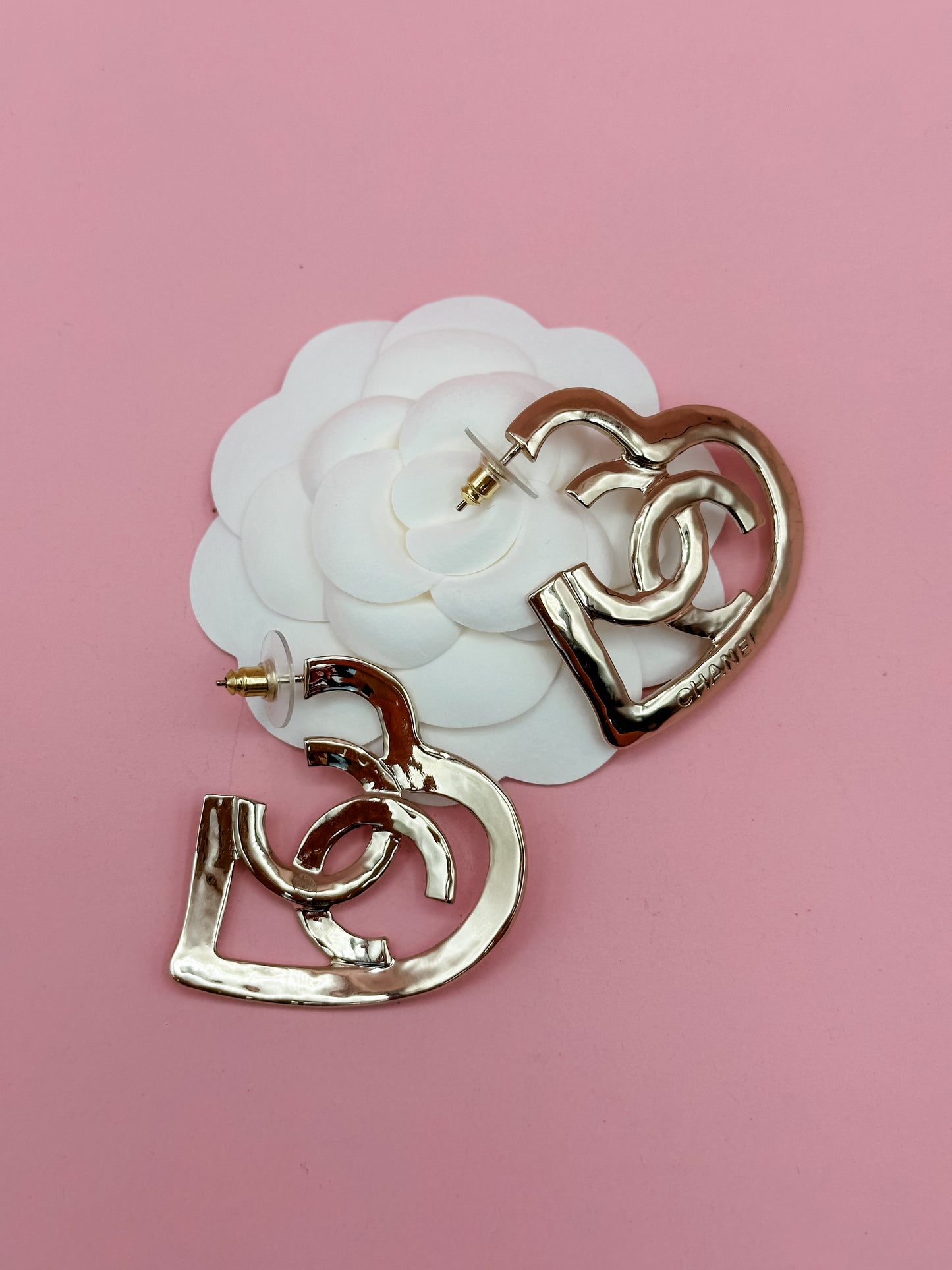 Chanel Statement Heart Earrings