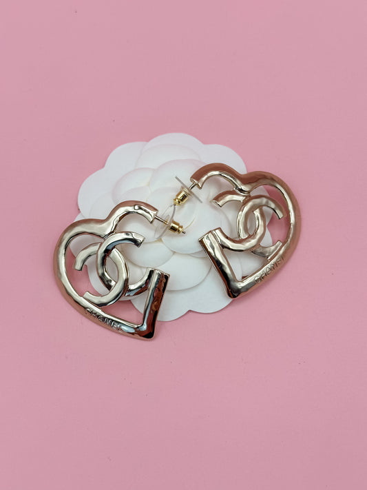 Chanel Statement Heart Earrings